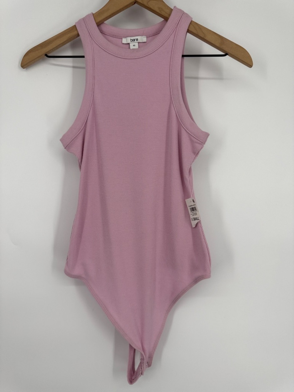 bar III Lilac Ribbed Sleeveless Bodysuit